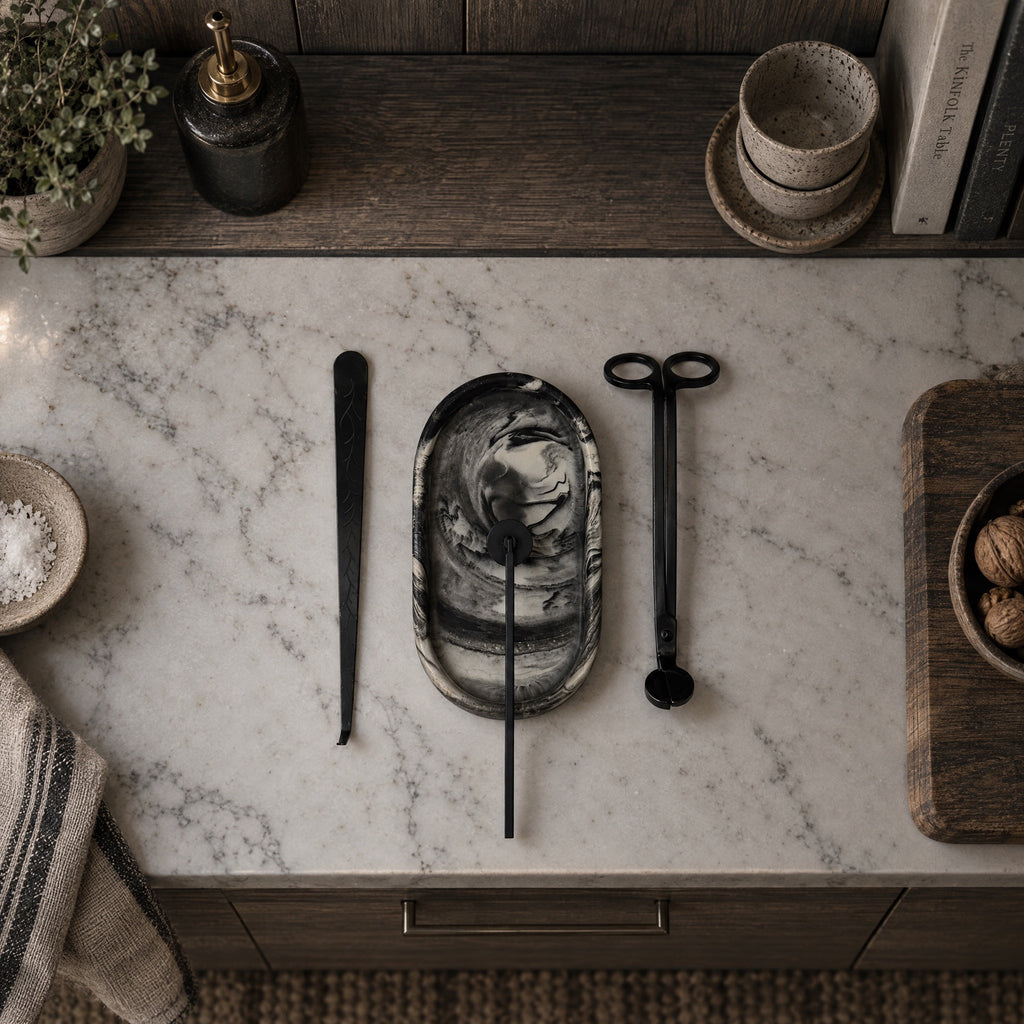Marble Candle Care Set