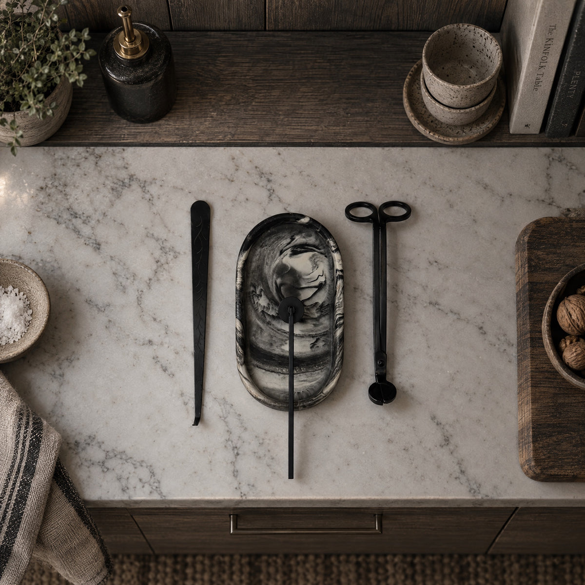 Marble Candle Care Set
