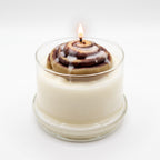 CINNAMON ROLL φυτικό κερί | Φυτικό κερί με γυάλινη καμπάνα