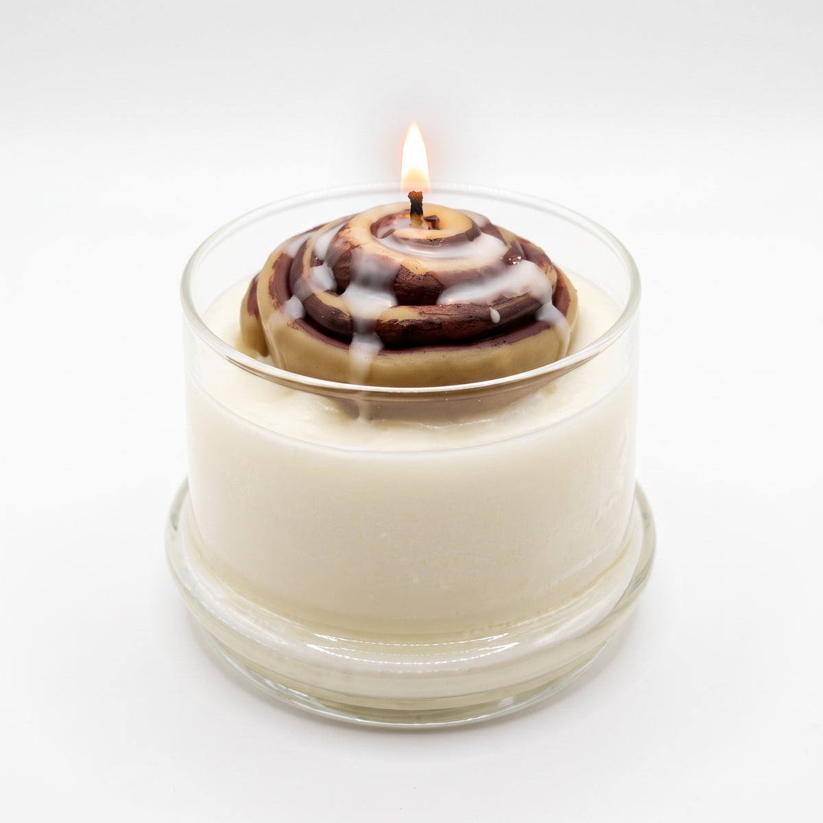 CINNAMON ROLL φυτικό κερί | Φυτικό κερί με γυάλινη καμπάνα