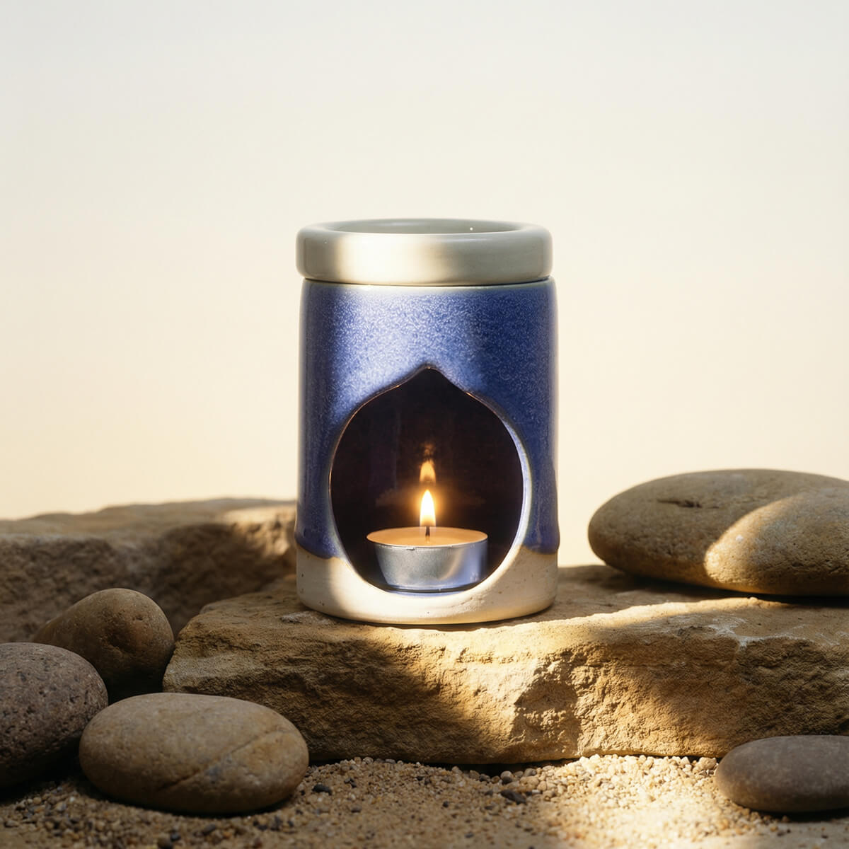 Χειροποίητος κεραμικός καυστήρας – Cycladic Blue - Stoneware