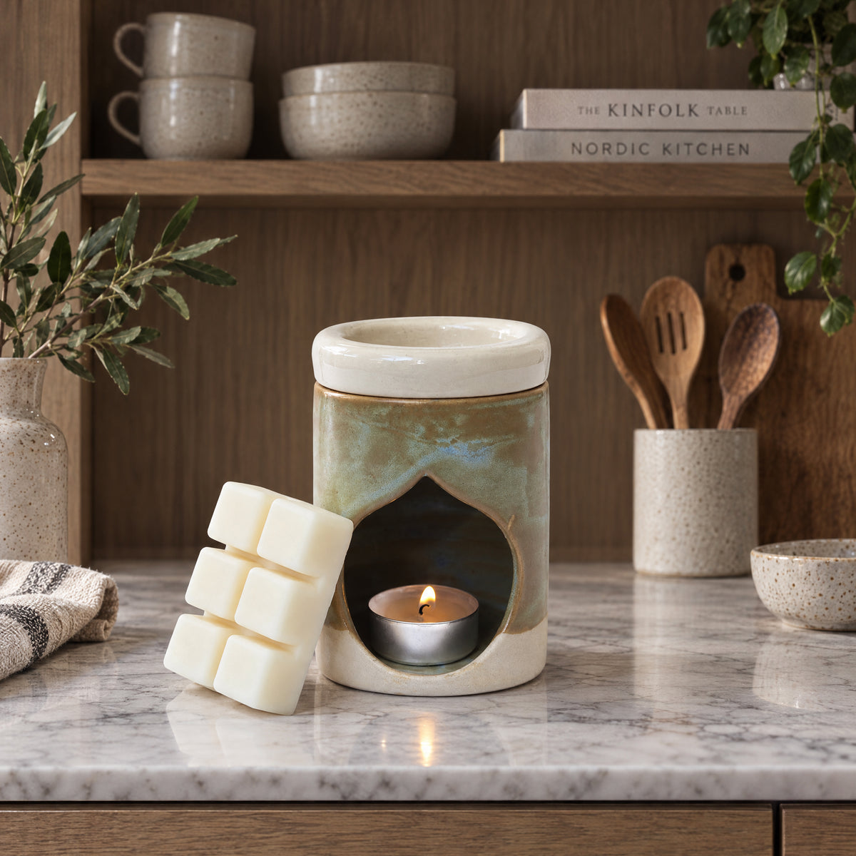 Κεραμικός καυστήρας – Sage Green + Wax Melt